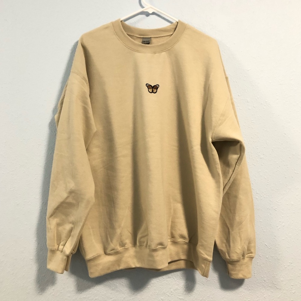 custom oversized butterfly crewneck sweatshirt